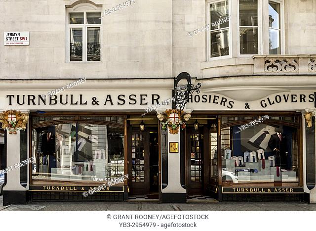 Turnbull & Asser Men's Clothing Shop In Jermyn Street, St James's, London, UK