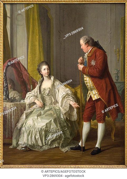 Louis-Michel van Loo. Portrait du marquis de Marigny et de sa femme. 1769. French school. Louvre Museum - Paris