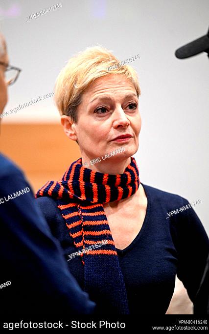 Director Ingrid Schildermans pictured during a hearing of documentary makers and victims, at a session of the commission of inquiry into the treatment of sexual...