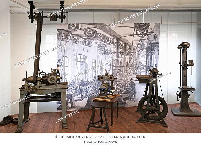 Old punching machines and milling machines, exhibition Erfindergeist, Inventors' Spirit, Industrial Museum, Lauf an der Pegnitz, Middle Franconia, Bavaria