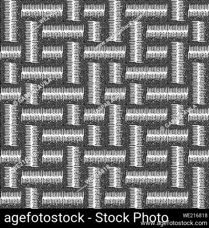 Monochrome maze pattern similar to pipes. Algorithmic geometric pattern