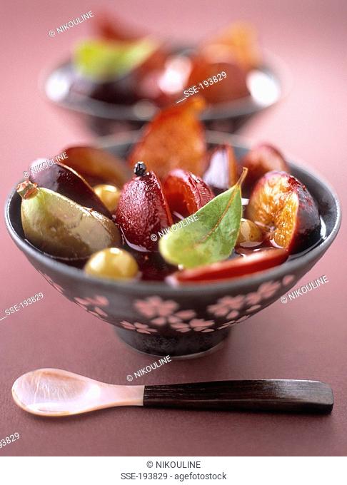 Stewed figs and qquetsch plums
