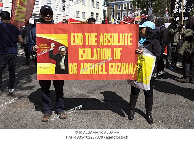 Demonstrators at London May Day 2018. London, UK. 01/05/2018 | usage worldwide. - London/United Kingdom of Great Britain and Northern Ireland