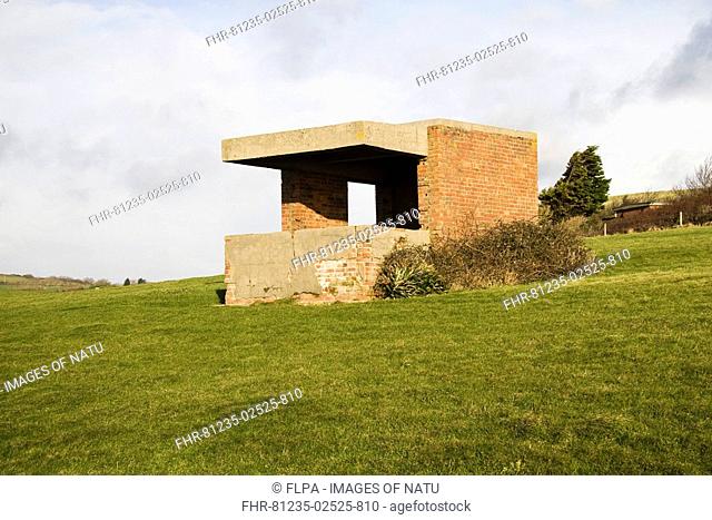 Remains of World War Two observation building, Osmington, Dorset, England, november
