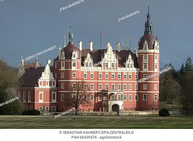 The castle built in 1520 located in Muskau Park in Bad Muskau, Germany, 24 February 2016. The landscape park that spans around 600 hectares