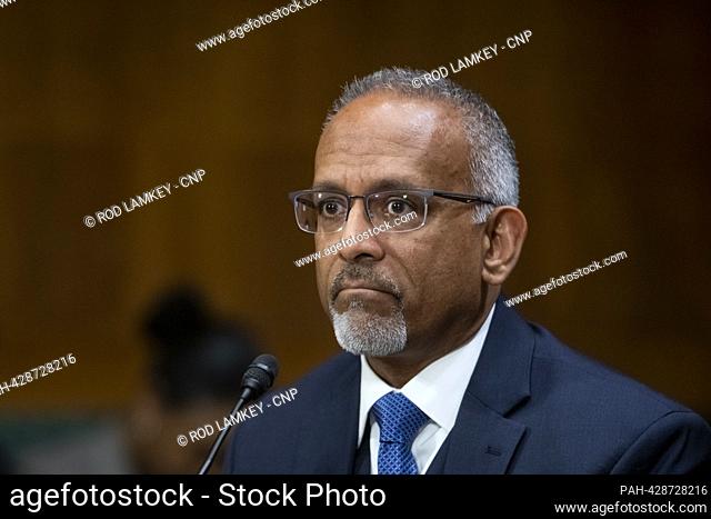 Mustafa Taher Kasubhai appears before a Senate Committee on the Judiciary hearing for his nomination to be United States District Judge for the District of...