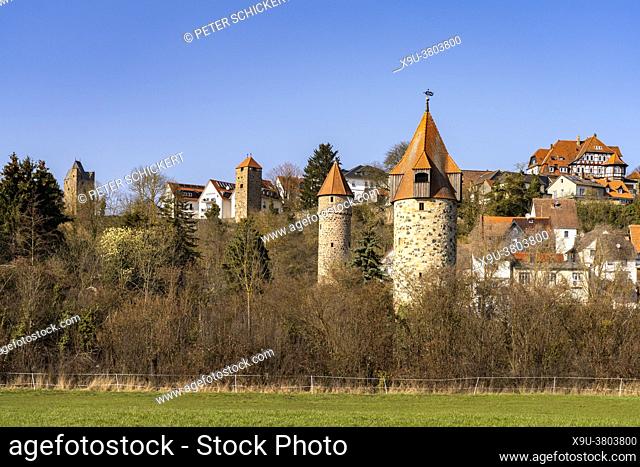 4 city wall watch tower in Fritzlar, Schwalm-Eder district, Hesse, Germany
