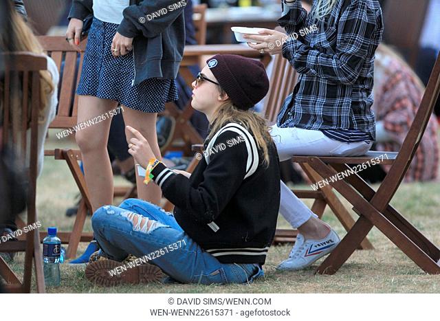 Cara Delevingne watches Grace Jones' performance at the Barclaycard British Summer Time Hyde Park concert Featuring: Cara Delevingne Where: London