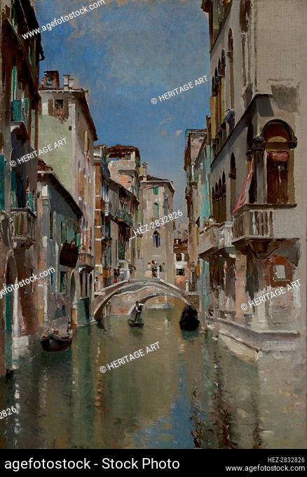 Canal in Venice, San Trovaso Quarter, ca. 1885. Creator: Robert Frederick Blum