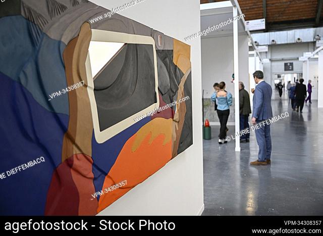Illustration picture shows a preview of the International 'Art Brussels' art fair, at Tour and Taxis, Brussels, Thursday 28 April 2022