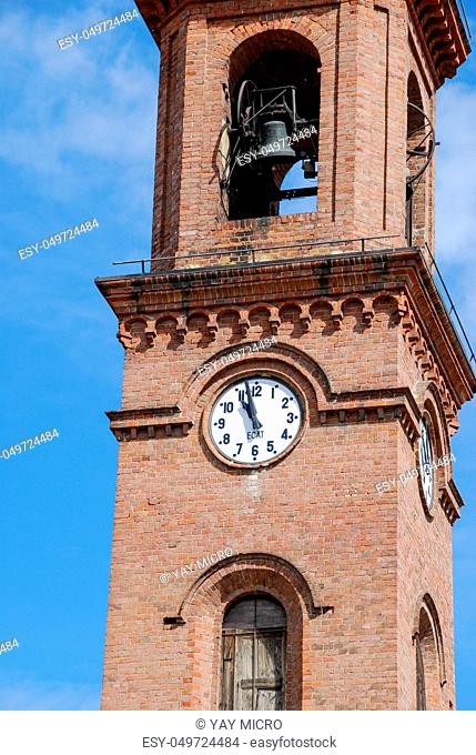 Bell tower of the Church of Serralunga, Piemonte - Italy