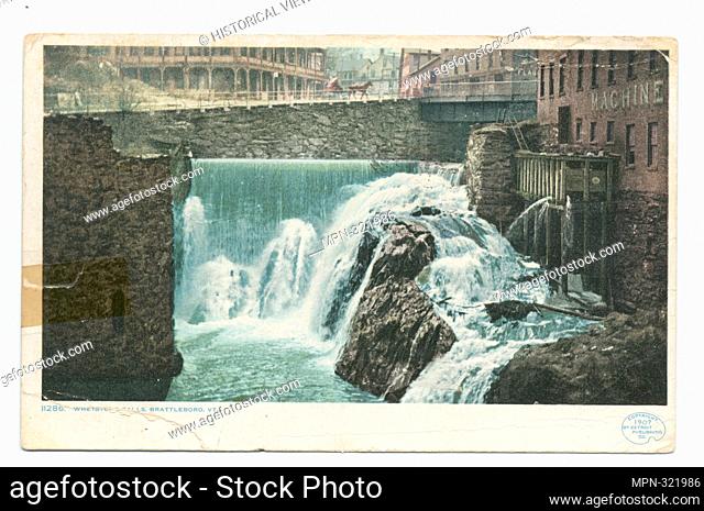 Whetstone Falls, Brattleboro, Vt. Detroit Publishing Company postcards 11000 Series. Date Issued: 1898 - 1931 Waterfalls Vermont Horse-drawn vehicles