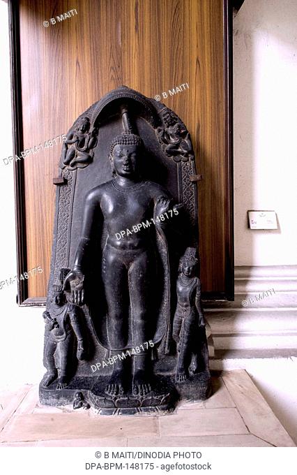 Statue of lord Buddha of 10Century at heritage Indian museum building ; Calcutta ; West Bengal ; India