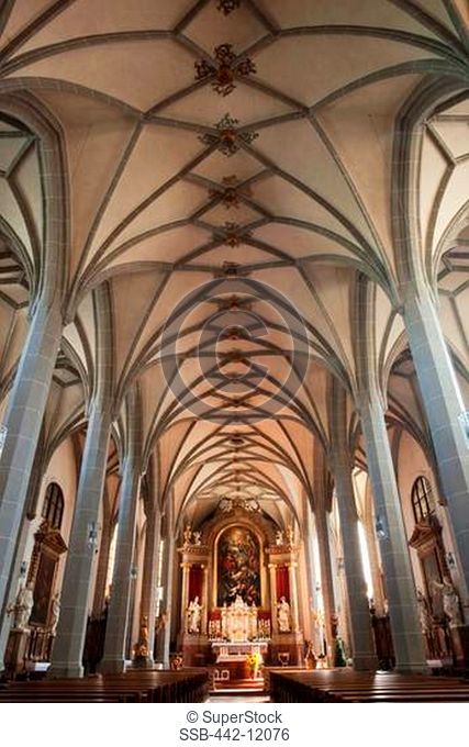 Interiors of a church, Stiftskirche Church, Altotting, Upper Bavaria, Bavaria, Germany