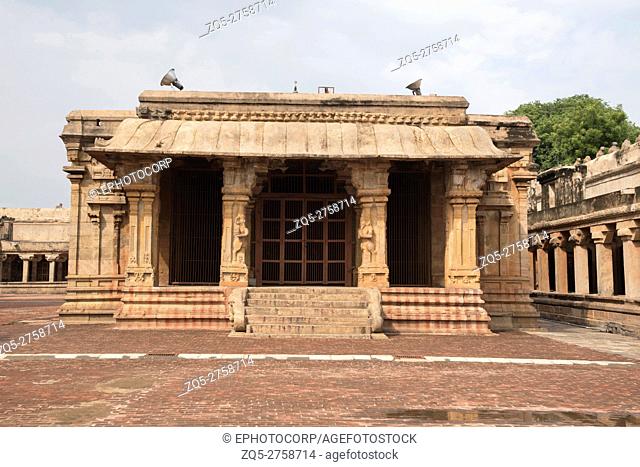 Subrahmanyam shrine, Brihadisvara Temple complex, Tanjore, Tamil Nadu, India. View from East