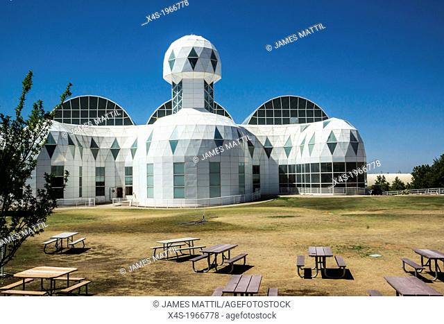 Ultramodern architecture at Biosphere 2 in Oracle, Arizona USA, where scientists study the potential for space colonization inside a sealed environment
