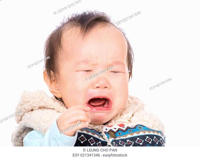 Asian baby girl crying