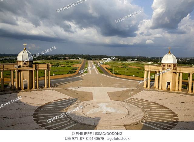 Basilica of Our Lady of Peace, a Roman catholic minor basilica in Yamoussoukro, the administrative capital of Cote d'Ivoire (Ivory Coast)