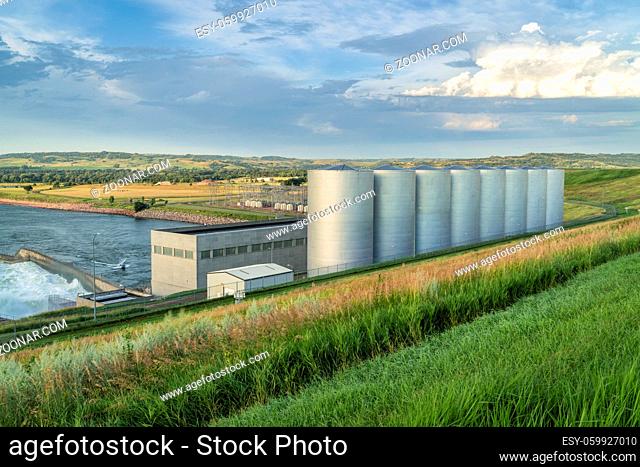 Fort Randall Dam and hydro power plant on Missouri River in South Dakota