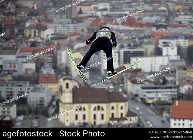 03 January 2020, Austria, Innsbruck: Nordic skiing/ski jumping: World Cup, Four Hills Tournament, Large Hill, Men, Rehearsal