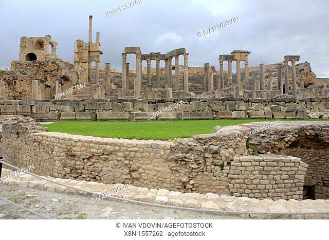 Roman theatre 168 AD, Dougga Thugga, UNESCO World Heritage Site, Tunisia