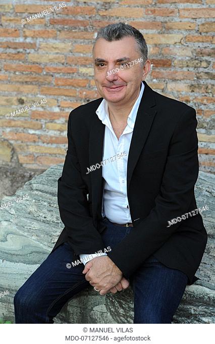 Spanish poet and writer Manuel Vilas poses at the Basilica di Massenzio during Letterature International Festival in Rome 2019