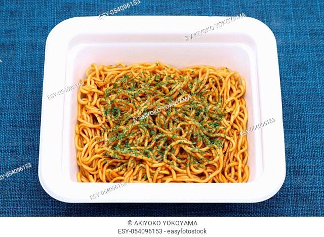 Instant fried noodles in a plastic cup, Yakisoba