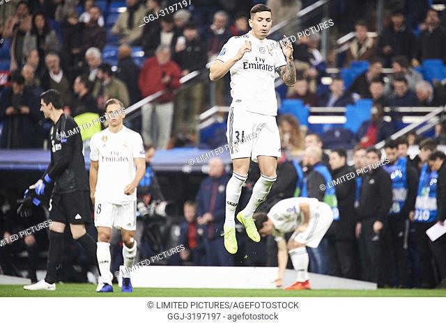 Javier Sanchez (defender; Real Madrid) in action during the UEFA Champions League match between Real Madrid and PFC CSKA Moscva at Santiago Bernabeu on December...