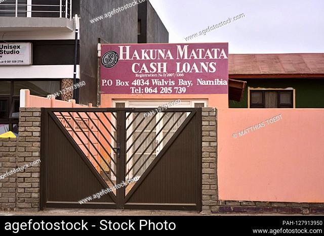 Hakuna matata - there is no problem - so this company in Walvis Bay, which is obviously active in the banking industry, draws attention to itself, taken on 02