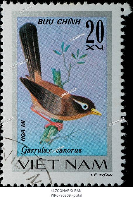 VIETNAM - CIRCA 1978: stamp - animal songbird