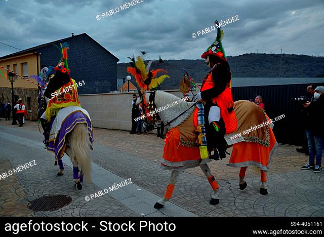 Horseman of the Entroido of Salceda de Caselas (Pontevedra), in Vibo Mask festival of Viana de Bolo, Ourense, Spain