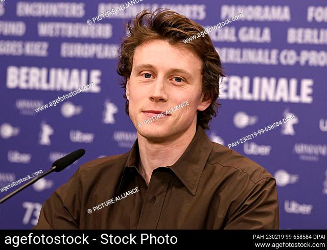 19 February 2023, Berlin: George MacKay, actor, at the press conference for the film ""Femme"". The 73rd International Film Festival runs until February 26