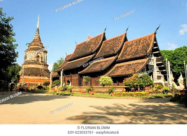 Wooden Buddhist Temple Wat Lok Molee, Chiang Mai, Thailand