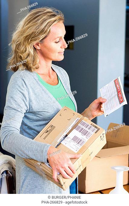 Woman receiving package