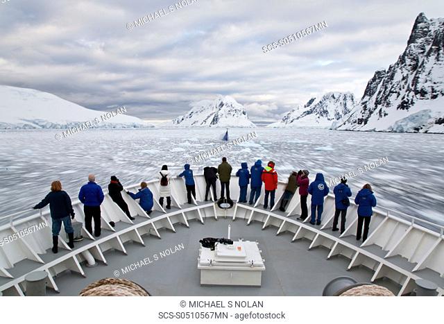 Guests from the Lindblad Expedition ship National Geographic Explorer doing various things in and around the Antarctic Peninsula in the summer months Lindblad...