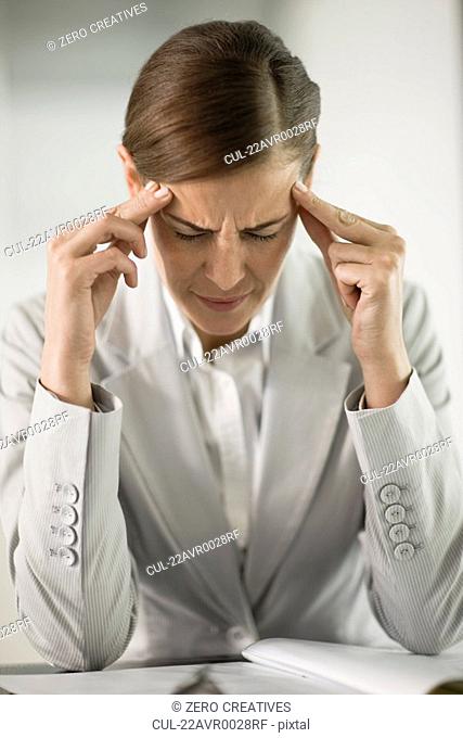 Woman having a bad headache