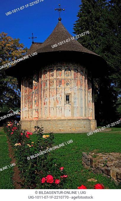 Humor Monastery located in Manastirea Humorului, about 5 km north of the town of Gura Humorului, Romania. It is a monastery for nuns dedicated to the Dormition...