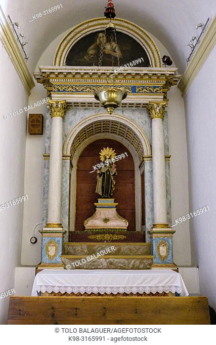 retablo, iglesia de la Immaculada Concepció, Galilea, Puigpunyent, Mallorca, balearic islands, Spain