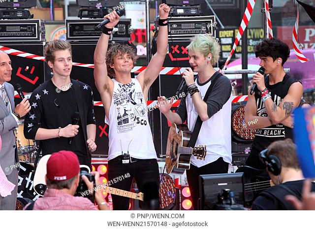 Australian pop punk band 5 Seconds of Summer draws a huge crowd as they perform live on the 'Today' show as part of the 2014 Summer Concert Series Featuring:...