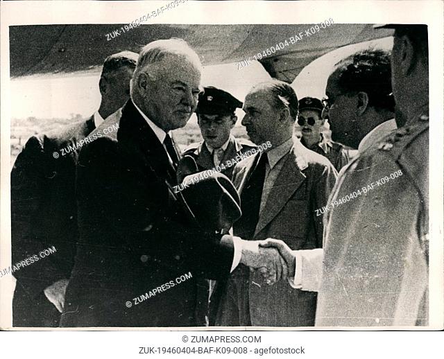 Apr. 04, 1946 - Mr. Herbert Hoover in Bombay to see food situation in India.; Mr. Herbert Tower, former U.S. President, now sent by President Truman on a...