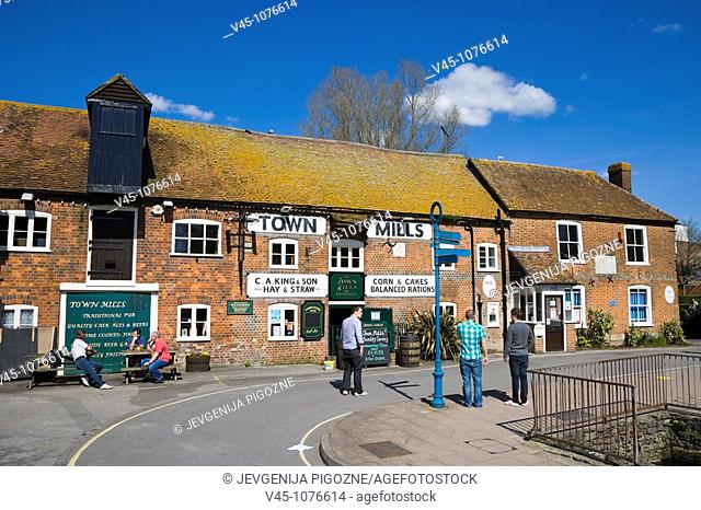The Town Mills Pub. Bridge Street. Andover. Hampshire. England. UK
