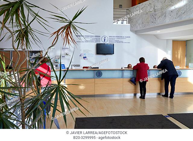 Reception, Amara Berri Health Center building, Donostia, San Sebastian, Gipuzkoa, Basque Country, Spain