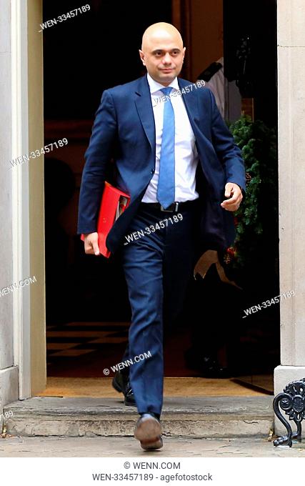 Ministers attend weekly Cabinet Meeting at 10 Downing Street Featuring: Sajid Javid Secretary of State for Communities, Local Government Where: London