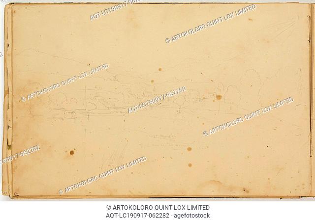 Thomas Cole, American, 1801-1848, Ticonderoga, ca. 1832, graphite pencil on off-white wove paper, Sheet: 8 7/8 × 13 1/2 inches (22.5 × 34.3 cm)