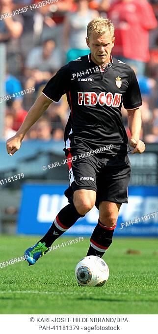 Monaco's player  Andreas Wolf in action during the soccer test match between FC Augsburg and AS Monaco in Memmingen, Germany, 20 July 2013