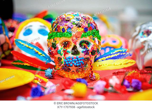Sugar skulls are a tradition in Mexico and made on Day of the Dead, which is the day after Halloween