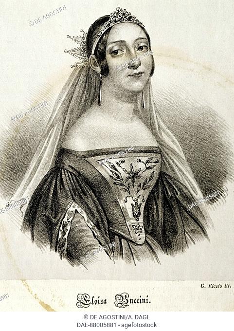 Portrait of Eloisa Buccini as Bianca in Il Giuramento (The Oath), opera by Saverio Mercadante (1795-1870).  Milan, Museo Teatrale (Scala)