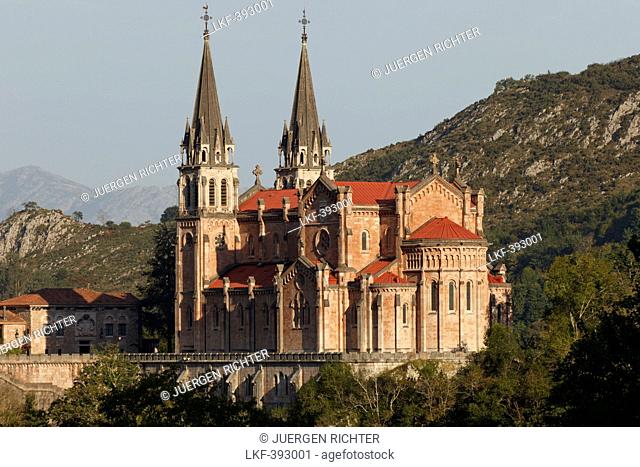 Basilica de Santa Maria la Real, Basilica, church, 19th. century, Covadonga, place of pilgrimage, near Cangas de Onis, Picos de Europa, province of Asturias