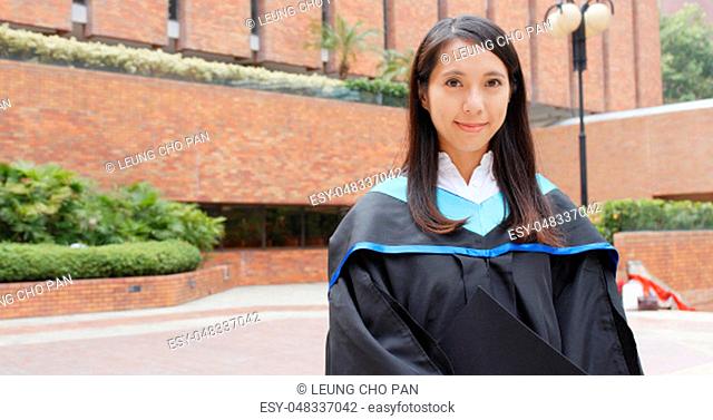 Asian woman graduated from university