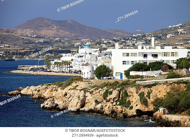 Greece, Cyclades, Paros, Parikia, skyline, general view,